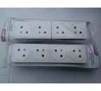 4 x Mosaic link prise de courant surf quadruple inclinees 45 4x2p+t compo blanc