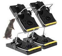 4 x Piège à Rat Professionnel 14 cm - Tapette à Rats sans Poison | Mécanisme Puissant | Réutilisable & résistant aux intempéries | Intérieur et extérieur