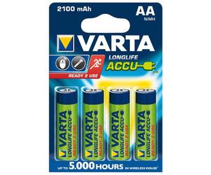 4 x piles AA Varta Ready2use rechargeables - 2100mAh avec boîtier de protection