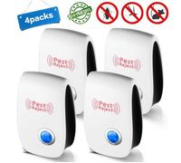 4 x Répulsif Insectes Rongeurs Prise Anti-nuisibles à Ultrasons Anti Moustiques, Rats electronique pour Maison Entrepôt Atelier