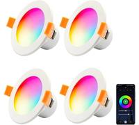 4 x Spot encastré LED WIFI, spot plafond LED WiFi 10W RGB dimmable, downlight LED encastré rond 230V