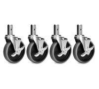 4 x Transport Roulettes Roues Pivotantes Fixes Frein Poids Lourds Rôle 125 mm