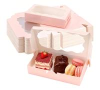 40/30/20/10/1 pièce Boîte à biscuits carrée avec fenêtre transparente, boîte de rangement pour macarons et donuts, récipient alimentaire durable, convient pour l'emballage de bonbons, chocolat, pâtiss
