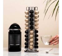 40/60 capsules Porte-capsules à café rotatif, présentoir de rangement élégant, grande capacité, design élégant et simple, convient pour la maison et le bureau L'argent peut contenir 60 pièces,L'argent