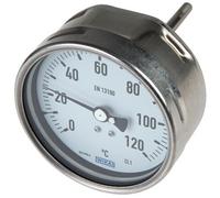 -40 à +40°C Thermomètre bimétallique en acier inoxydable pétrochimique Boîtier 100mm Tige 100mm arrière