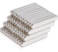 40 aimants en néodyme de 25 x 4 x 3 mm d'épaisseur, aimants rectangulaires ultra-puissants, mini-aimants, petites bandes magnétiques pour réfrigérateur, tableau magnétique et tableau blanc.