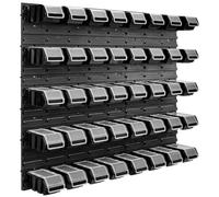 40 bacs gerbables étagère murale plastique couvercle 96,5 x 78 cm porte-outils atelier garage système de stockage bacs à bec verseur