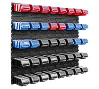40 bacs gerbables étagère murale plastique couvercle 96,5 x 78 cm porte-outils atelier garage système de stockage bacs à bec verseur