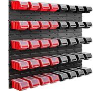40 bacs gerbables étagère murale plastique couvercle 96,5 x 78 cm porte-outils atelier garage système de stockage bacs à bec verseur