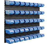 40 bacs gerbables étagère murale plastique couvercle 96,5 x 78 cm porte-outils atelier garage système de stockage bacs à bec verseur