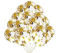 40 Ballons Confettis Or Latex Transparent avec Confettis Doré pour Anniversaire, Fête et Decoration Nouvel An
