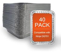 40 emballages de plaques d'égouttage en aluminium pour gril à bois Ninja OG701, bac à graisse, plaque d'égouttage également compatible avec Weber Spirit, Genesis, série Q Grill-Xing