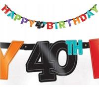 40. Guirlande d'anniversaire Happy Birthday Banner Partydeko Raumdeko multicolore