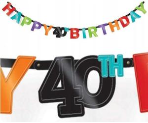 40. Guirlande d'anniversaire Happy Birthday Banner Partydeko Raumdeko multicolore