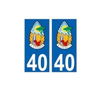 40 Landes blason pomme de pin autocollant plaque immatriculation auto ville sticker - Couleur : droits - Angles : droits
