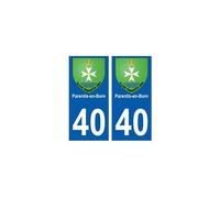 40 Parentis-en-Born autocollant plaque blason armoiries stickers département ville - Angles : droits