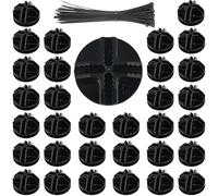 40 Pcs Connecteurs en Plastique Cube de Grille Connecteurs Organizer, Armoire Modulaire Cube Connecteurs pour Cubes de Rangement avec 80 Attaches de Câbles - Noir
