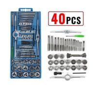 40 Pcs Kit de Taraudage en acier au carbone Coffret tarauds et filières M3-M12