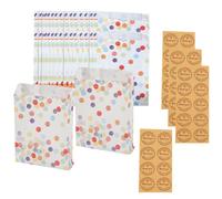 40 PCS Sac Cadeau Anniversaire Enfant avec Autocollants, Sachet Bonbon | Pochette cadeau colorée, papier kraft résistant, fond plat stable, design à pois élégant, idéal pour fêtes