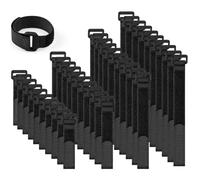 40 Pcs Serre Cable Scratch Réutilisables, 4 Longueurs Différentes 300 mm/250 mm/200 mm/150 mm Attache Cable Scratch Nylon, Serre-câbles pour Bureau Maison Jardin Cable Management etc (Noir)