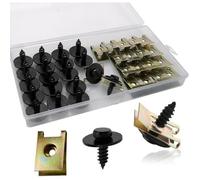 40 Pièces Clip à Vis et Écrou de Kit, Écrous de Fixation pour Garde-Boue de Voiture, Type U Sous Support de Passage Roue Kit, pour