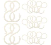 40 pièces Crochet en S, Rangement Suspendu sans perçage | Plastique Beige Léger, Surface Lisse et Polie, Organise Bracelets ou Paquet à Main Tringle, Présentation Boutique