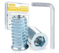 40 Pièces Insert Fileté Bois M8 X 20mm,Caianwin Insert Fileté Bois Écrous à Visser, Inserts Écrous Hexagonaux Pour Installation de Meubles en Bois (M6*20-40Pièces)