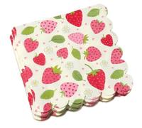 40 Pièces Serviettes En Papier Fraise, Serviettes Fraise, Serviettes De Cocktail, Serviettes De Table, Serviettes De Fête, Mouchoirs Pour Décoration De Fête Sur Le Thème De Fraise D'anniversaire