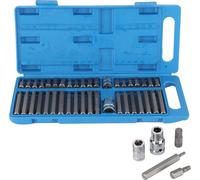 40 pièces Star Spline Embout à six pans creux 1/2 pouce 3/8 pouces à entraînement carré avec boîte à outils bleue Outil à main pour la réparation automobile