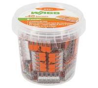 40 pièces Wago S221-415 bornes de raccordement 5 fils - 5 entrées avec levier 0,20 à 4 mm² (1 Pot de 40 mini bornes)