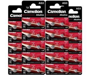 40 Piles AG3 / LR41 / 392 / 384 / 192 / LR736 Camelion Alcaline 1,5V