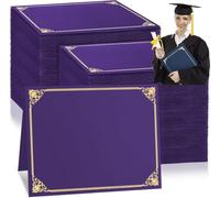 40 porte-documents Violet couvertures,pochettes de certificat | D'or pour lettre de Bordure En Feuille 21,6x27,9cm, papier de certificat,récompense Les Enveloppes,certificat de citoyenneté