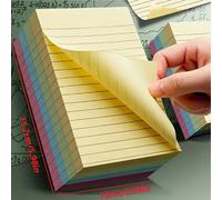400/200 feuilles de notes adhésives lignées, 4 couleurs, notes adhésives portables pour la prise de notes des étudiants, auto-adhésives et faciles à utiliser, convient pour le bureau, la maison, l'éco