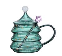 400 / 500 ml pour tasse d ' arbre de Noël créative tasse à thé tasse à café avec couvercle cuillère étoile verre à boire pour le jour de Noël cadeaux de la Saint-Valentin verre à boire cadeaux de