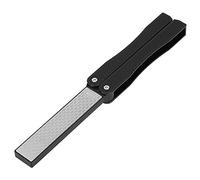 400/600 Grit aiguiseur de Couteaux Double Face,Aiguiseur de Couteaux diamanté, Portable, Pliable, antidérapant, pour affûter Couteau, Hache, hachette, Lame de Tondeuse à Gazon(Le Noir), Aiguiseur