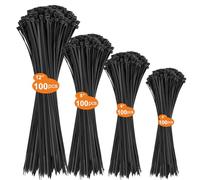 400 Pièces Collier de Serrage 100/150/200/300mm, Attache Câble, Serre Câbles Rilsan Nylon, Serflex Plastique Professionnelles Pour Gérer les Différents Câbles