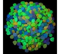 400 Pièces Galets Lumineux en Résine, et Décoration | Effet Fluorescent, Surface Polie et Bords Arrondis, pour Massifs, Balcon, Bonsaï et Succulentes