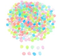 400 Pièces Galets Lumineux Phosphorescents en Résine | Finition Fluorescente Polie, Bords Arrondis, Usage Décoratif pour Succulentes, Pelouse et Nuit