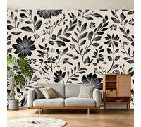 400 x 280 cm Papier Peint intissé Bohème Campagne Vintage Papier Peint Photo Panoramique, Poster Mural 3D, pour Salon Chambre Adulte Enfant Décor Murale Fleuri Feuille Branche