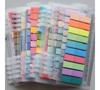 4000 pièces en 20 styles de fournitures scolaires simples de style japonais et coréen pour la saison de la rentrée. Blocs-notes adhésifs transparents de style vintage PET, onglets d'index, blocs-notes