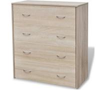 [40002]Buffet avec 4 tiroir - Buffet MEUBLECHIC, commode meuble de rangement,s 60x30,5x71 cm Couleur de chêne,Poids:17.35 Kg