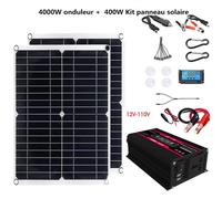 4000W Générateur d'énergie solaire Home 12V-110V Grid System + 400W Kit complet de panneaux solaires