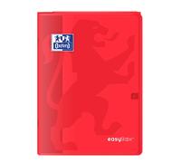 Oxford 400100007 EasyBook Cahier agrafé A4 96 pages 90 g grands carreaux seyès Rouge