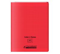 Conquerant Cahier à rabat Classique agrafé 24x32 cm 96 p Séyès polypro rouge 90 g
