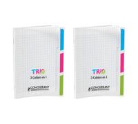 Conquerant Cahier polypro Classique 3 en 1 – 170 x 220 mm – Seyès – 96 p. – 90 g