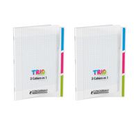 Conquérant Cahier trio polypro 24x32 cm 90 g 96 pages grands carreaux incolore
