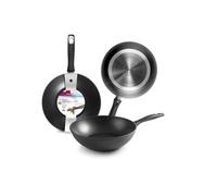 Ibili Wok New Induplus 28 cm Aluminium antiadhésif compatible induction argent