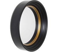 405cm Round Convex Mirror Elegant Wall Decoration Magnifying Effect Modern Design Easy To Install Black Contour Ideal For Living Room Or Bedroom - Black