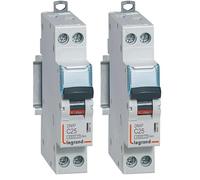 406776 Disjoncteur Legrand 25A unipolaire + neutre DNX3 - courbe C - 4,5/6kA - À vis - 1 module (Lot de 2)