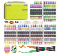 408 stylos acryliques pour surfaces minérales, dont 48 couleurs métallisées, résistants à l'eau, pointe pinceau